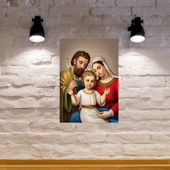 Quadro Sagrada Família em MDF 20x27cm Decorativo – Orathea na internet