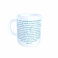 Caneca Santa Bárbara Religioso em cerâmica 325ml Orathea - comprar online