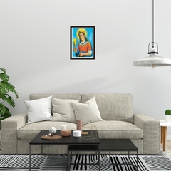 Quadro Religioso Santa Bárbara 21x30cm Moldura Preta marca Orathea - loja online