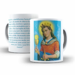 Caneca Santa Barbara Religioso em ceramica 325ml Orathea