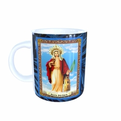 Caneca Santa Bárbara Religioso Modelo 2 em cerâmica 325ml Orathea - comprar online