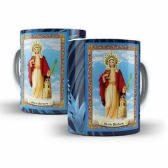 Caneca Santa Barbara Religioso Modelo 2 em ceramica 325ml Orathea