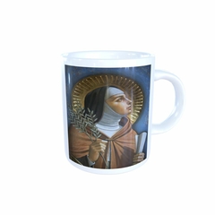 Caneca Santa Clara Religioso em cerâmica 325ml Orathea - Personalize Canecas Azulejos e mais | Orathea Presentes