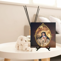 Quadro Azulejo Santa Gertrudes Religioso com suporte Orathea na internet