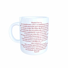 Caneca Santa Luzia Religioso em cerâmica 325ml Orathea - comprar online