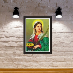 Quadro Religioso Santa Luzia 21x30cm Moldura Preta marca Orathea na internet