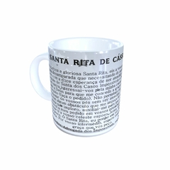 Caneca Santa Rita de Cássia Religioso em cerâmica 325ml Orathea - comprar online