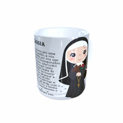 Caneca Santa Rita de Cássia Religioso em cerâmica 325ml Orathea na internet