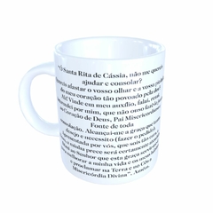 Caneca Santa Rita de Cássia Religioso Modelo 2 em cerâmica 325ml Orathea - comprar online