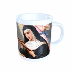 Caneca Santa Rita de Cássia Religioso Modelo 2 em cerâmica 325ml Orathea - Personalize Canecas Azulejos e mais | Orathea Presentes