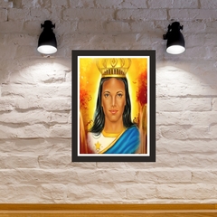 Quadro Religioso Santa Sara 21x30cm Moldura Preta marca Orathea na internet