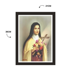 Quadro Religioso Santa Teresinha 21x30cm Moldura Preta marca Orathea - comprar online