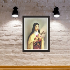 Quadro Religioso Santa Teresinha 21x30cm Moldura Preta marca Orathea na internet