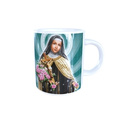 Caneca Santa Terezinha Religioso em cerâmica 325ml Orathea - Personalize Canecas Azulejos e mais | Orathea Presentes