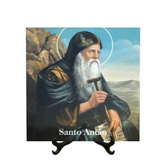 Quadro Azulejo Santo Antao Religioso com suporte Orathea