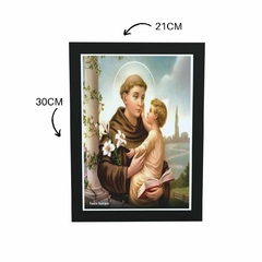 Quadro Religioso Santo Antonio 21x30cm Moldura Preta marca Orathea - comprar online