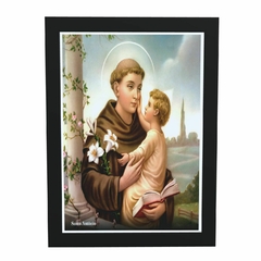 Quadro Religioso Santo Antonio 21x30cm Moldura Preta marca Orathea