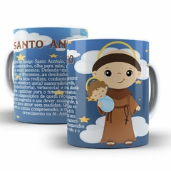 Caneca Santo Antonio Religioso Modelo 2 em ceramica 325ml Orathea