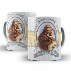 Caneca Santo Antonio de Padua Religioso em ceramica 325ml Orathea