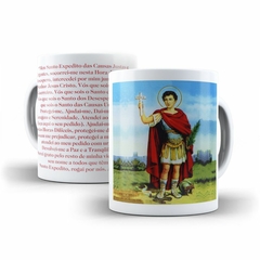 Caneca Santo Expedito Religioso em ceramica 325ml Orathea