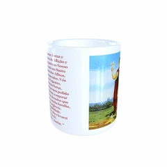 Caneca Santo Expedito Religioso em cerâmica 325ml Orathea na internet