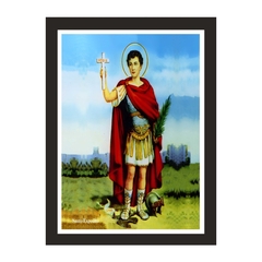 Quadro Religioso Santo Expedito 21x30cm Moldura Preta marca Orathea