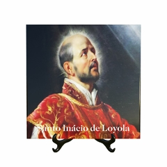 Quadro Azulejo Santo Inacio de Loyola Religioso com suporte Orathea