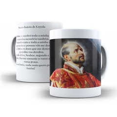 Caneca Santo Inacio de Loyola Religioso em ceramica 325ml Orathea