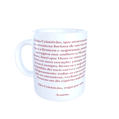 Caneca São Cristóvão Religioso em cerâmica 325ml Orathea - comprar online