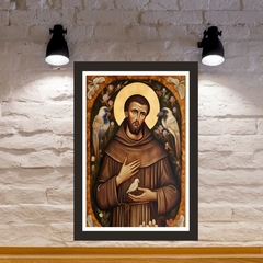 Quadro Religioso São Francisco 21x30cm Moldura Preta marca Orathea - comprar online