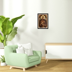 Quadro Religioso São Francisco 21x30cm Moldura Preta marca Orathea - loja online