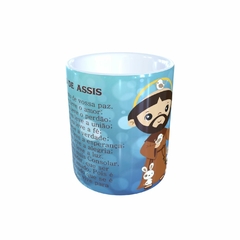 Caneca São Francisco de Assis Religioso em cerâmica 325ml Orathea na internet