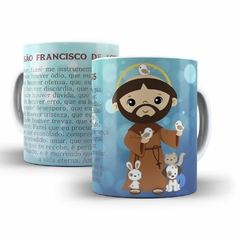 Caneca Sao Francisco de Assis Religioso em ceramica 325ml Orathea