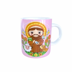 Caneca São Francisco de Assis Religioso AA3 em cerâmica 325ml Orathea - Personalize Canecas Azulejos e mais | Orathea Presentes