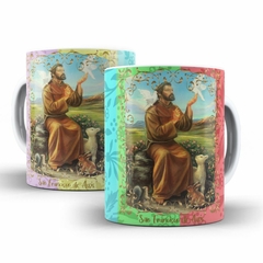 Caneca Sao Francisco de Assis Religioso AA4 em ceramica 325ml Orathea