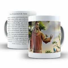 Caneca Sao Francisco de Assis Religioso AA5 em ceramica 325ml Orathea