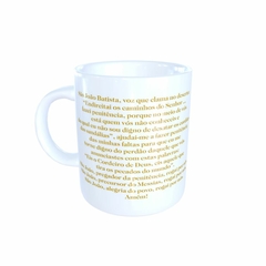 Caneca São João Batista Religioso AA2 em cerâmica 325ml Orathea - comprar online