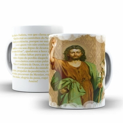 Caneca Sao Joao Batista Religioso AA2 em ceramica 325ml Orathea