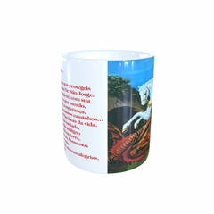 Caneca São Jorge Religioso em cerâmica 325ml Orathea na internet