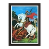 Quadro Religioso Sao Jorge 21x30cm Moldura Preta marca Orathea