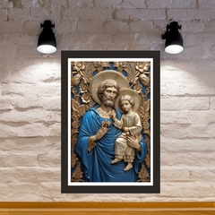 Quadro Religioso São José 21x30cm Moldura Preta marca Orathea - comprar online