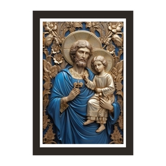 Quadro Religioso Sao Jose 21x30cm Moldura Preta marca Orathea