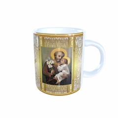 Caneca São José Religioso AA em cerâmica 325ml Orathea - Personalize Canecas Azulejos e mais | Orathea Presentes