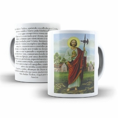 Caneca Sao Judas Tadeu Religioso em ceramica 325ml Orathea