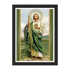 Quadro Religioso Sao Judas Tadeu 21x30cm Moldura Preta marca Orathea