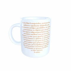 Caneca São Longuinho Religioso em cerâmica 325ml Orathea - comprar online