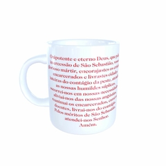 Caneca São Sebastião Religioso em cerâmica 325ml Orathea - comprar online