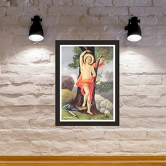 Quadro Religioso São Sebastião 21x30cm Moldura Preta marca Orathea na internet