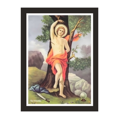 Quadro Religioso Sao Sebastiao 21x30cm Moldura Preta marca Orathea