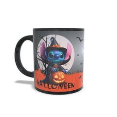 Caneca Stitch Hallowen super charmosa 325ml em cerâmica Preta da Orathea - comprar online